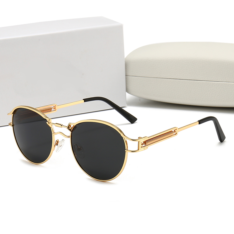 

Stable quality sunglasses men and women real glass lens metal frame sunglasses lens sunglasses Oculos De Sol leather case, White;black