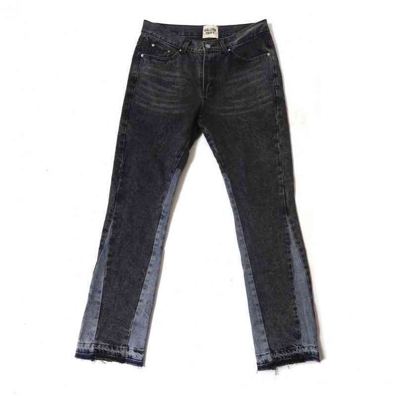 

Galery dept Vintage stitching casual loose and versatile micro horn jeans men's and women's fashion XYM, Black
