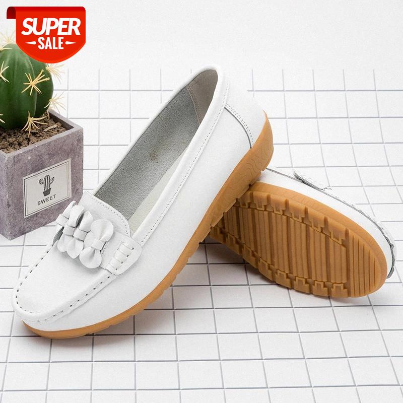 

Mother Shoes Flats Women Comrfort 2020 Genuine Leather Flat Shoes Woman #Nh1C