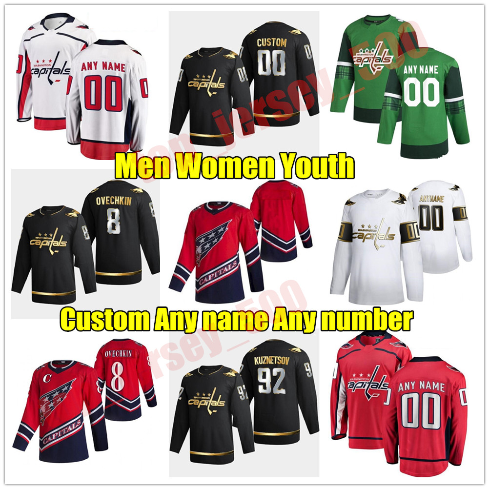 

Reverse Retro Alex Ovechkin Washington Capitals Hockey Jerseys Tom Wilson Nicklas Backstrom TJ Oshie Braden Holtby Evgeny Kuznetsov John Carlson, As shown in illustration
