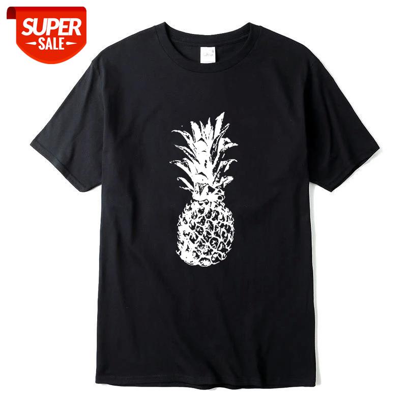 

XIN YI Men Fashion Casual Top Quality 100% cotton loose pineapple printed t shirt casual summer loose cool men t shirt For Men #0f6e, White;black
