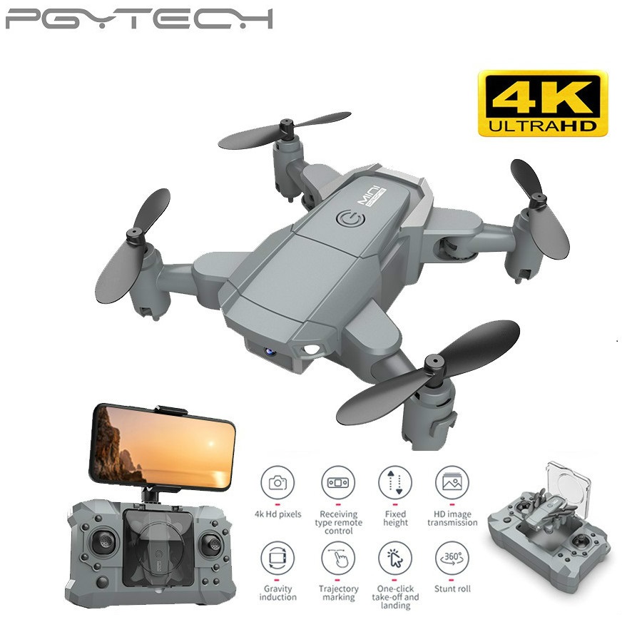 

New KY905 Mini drone 4K HD dual lens WiFi 1080p real time transmission FPV drone follow me foldable RC quadrotor toy, Gray