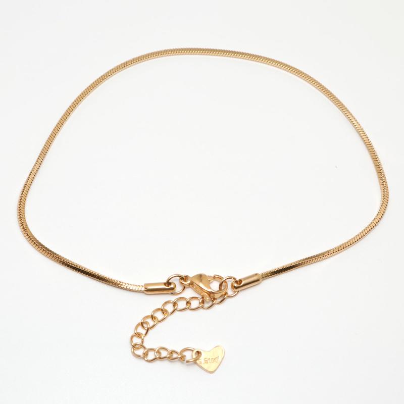 

Anklets 1PC 23.3cm Stainless Steel Anklet For Women Foot Bracelets Jewelry Gold Color Snake Chain 2021 Trend Birthday Gift, Red;blue