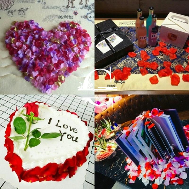 

100pcs Or 1000pcs/lot Rose Petals Wedding Decoration Artificial Silk Rose Petals Dried Wedding Flowers 8Z SH012, Deep purple 100pcs