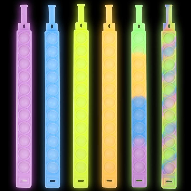 

Fidget Toys Tie Dye Pop Wristband Luminous Bracelets Straps Sensory Bubbles Popper Bangle Kids Rubber Wristbands Vent Education Toy Halloween Christmas Free DHL