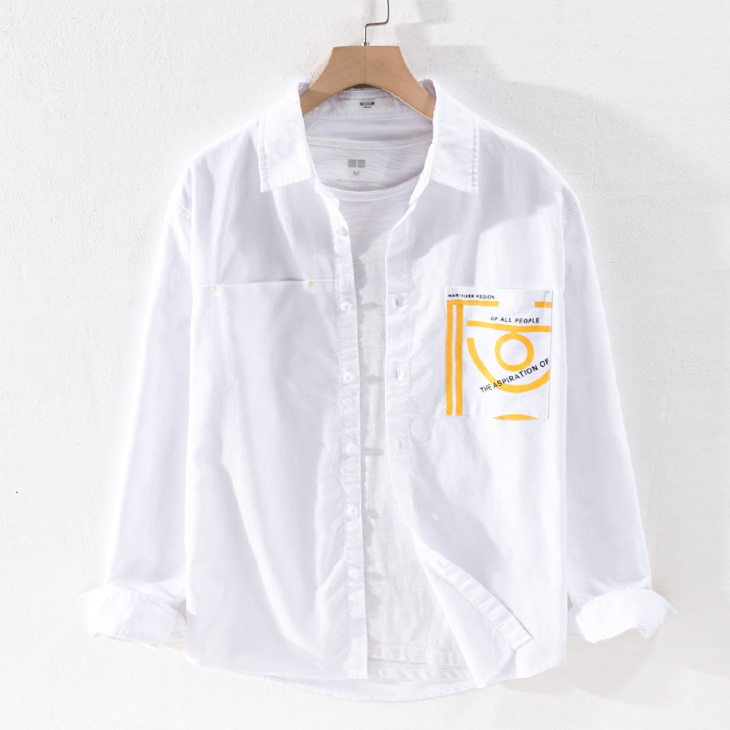 

2021 New Nova Marca De Moda 100% Oxford Algodo Casuais Camisas Confortveis Para Camisa Primavera Branca Dos Homens Chemise Cacd, White
