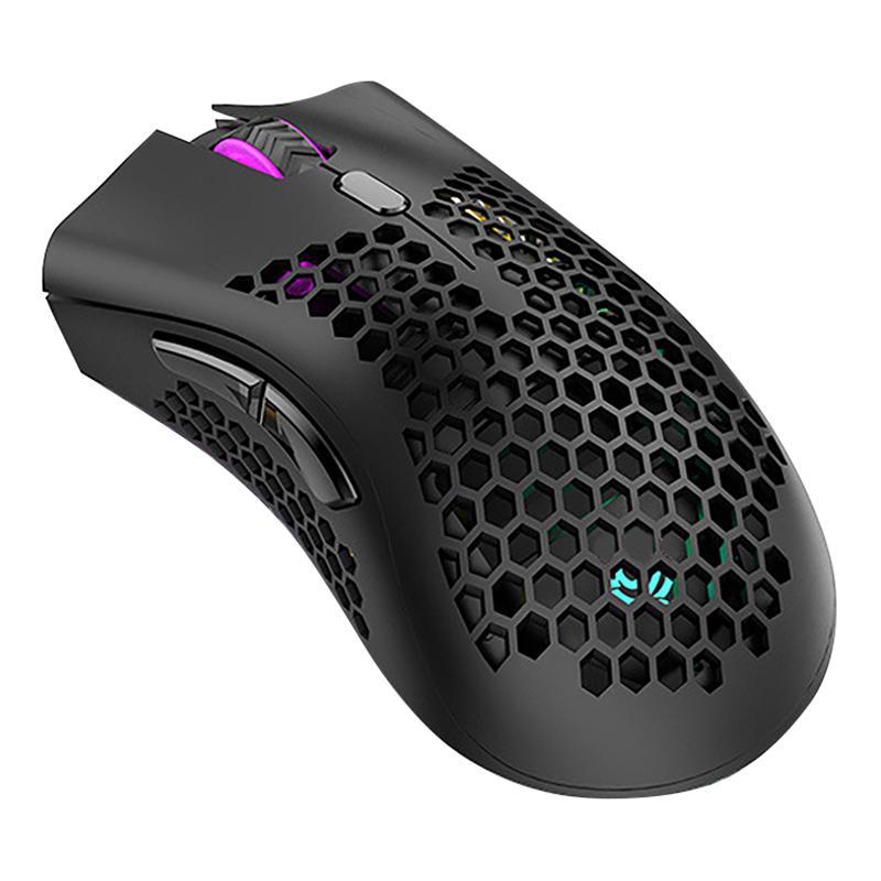 Mice 7 Buttons 2.4GHz USB Wireless RGB Mouse Rechargeable 3 Gears 1600 DPI Adjustable Hollow Honeycomb Gamer-image-698723297