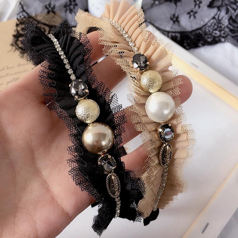 

Fashion Korean style Lace Rhinestone hairband Women Girls Fashion Sexy Simple crystal Hair Hoop headwear Hair Accessories