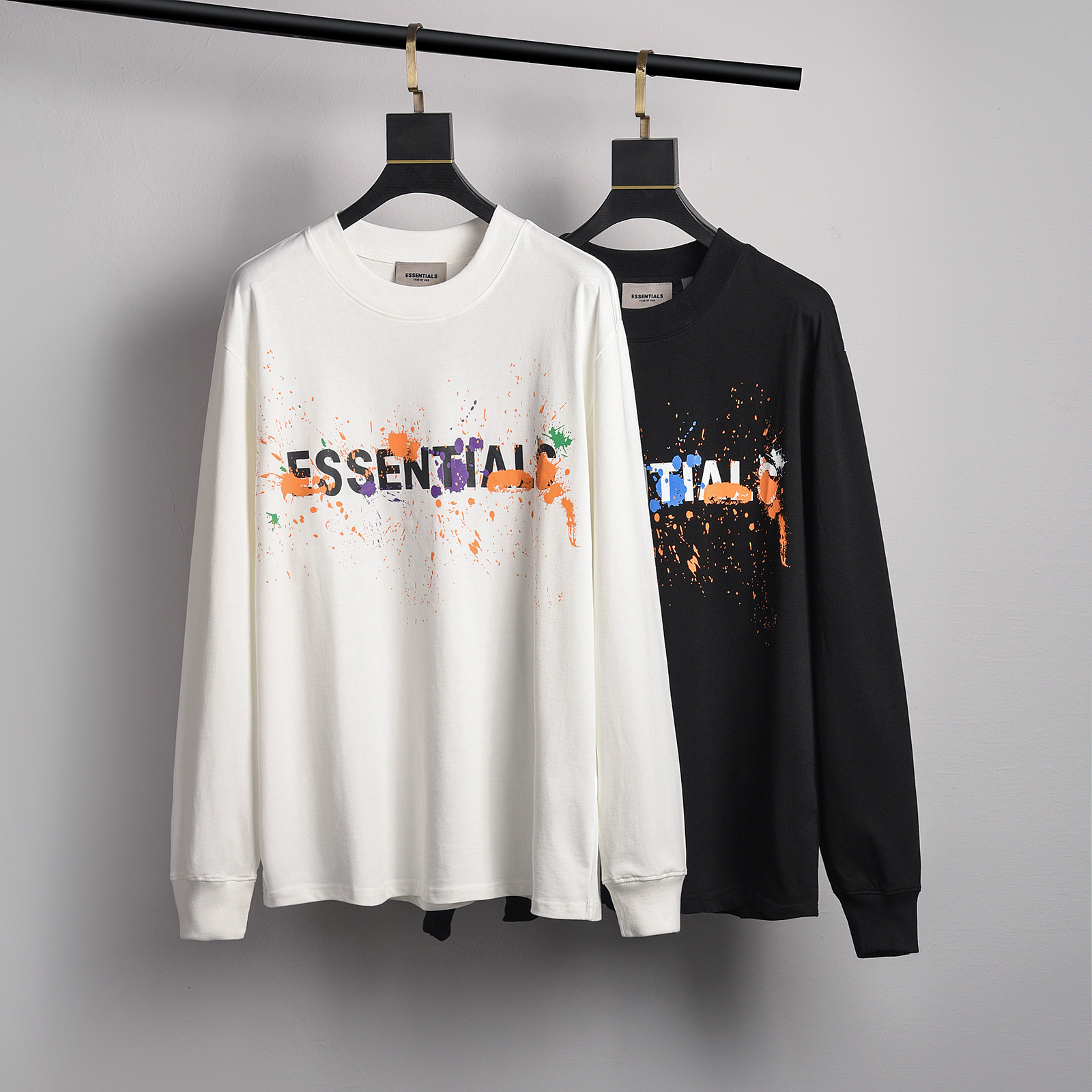 

2021 New 20ss Latest Top Hip Hop Fog Splash-ink Men Women Oversize Long Sleeve Pullovers Jietou Clothing Cotton Cpvz, White