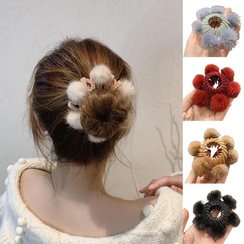 

Hair Clips & Barrettes Round Top Hairpin Claw Bun Cage Plush Braiding Lazy Twist Elastic For Women Headband Styling Access, Golden;silver