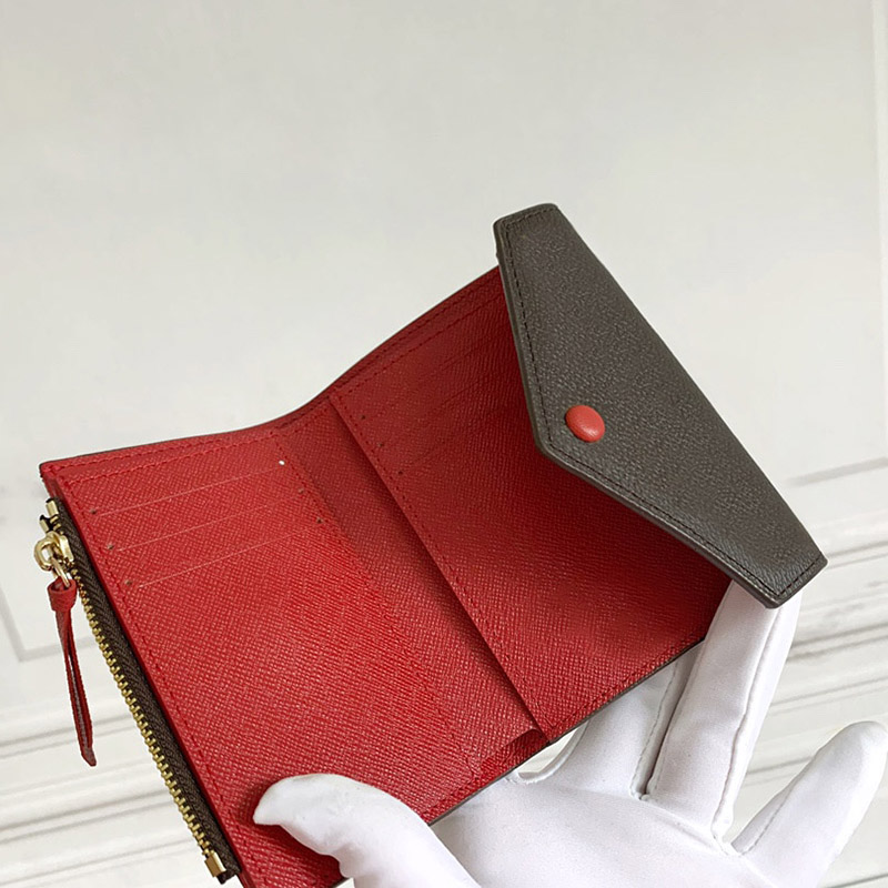 

Top Quality Ladies Short Wallet Fashion PU Leather Fold Card Holder Checkerboard Flower Designer Purse Women Luxury Clutch 2021 Original Box and Dust Bag, Red checkerboard