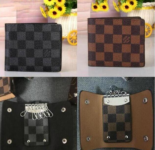

Luxurys Designers PU Leather Purse Holder Fashion handbag Men free Women's Coin Card Holders Black Wallets Key Pocket Interior NO BOX, Color