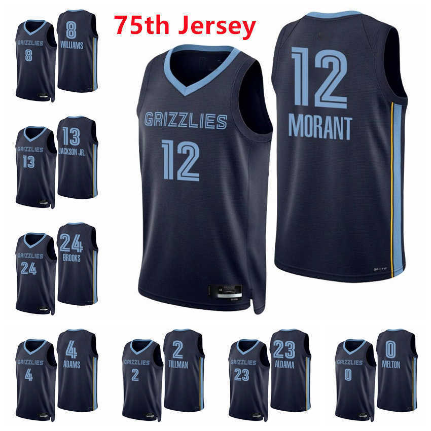 

2021 2022 Printed Men Basketball Ja Morant 12 Ziaire Williams 8 Jackson Jr. Dillon Brooks Steven Adams Tillman Bane 2021/22 75th Jerseys