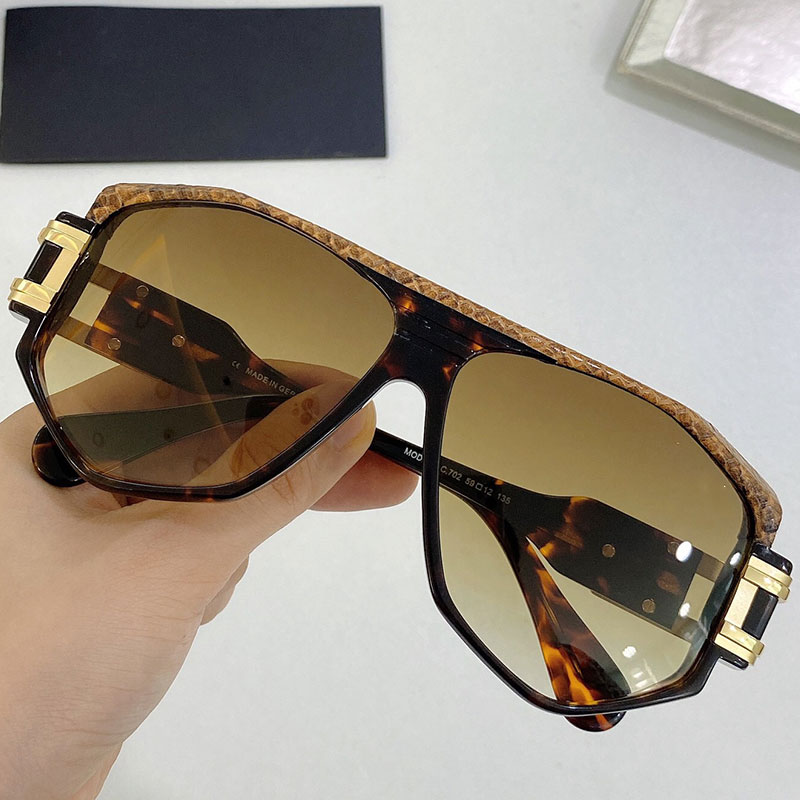 

Mens or womens sunglasses MOD163 fashion classic black and transparent snakeskin frame designer finished original customized glasses men top, White;black