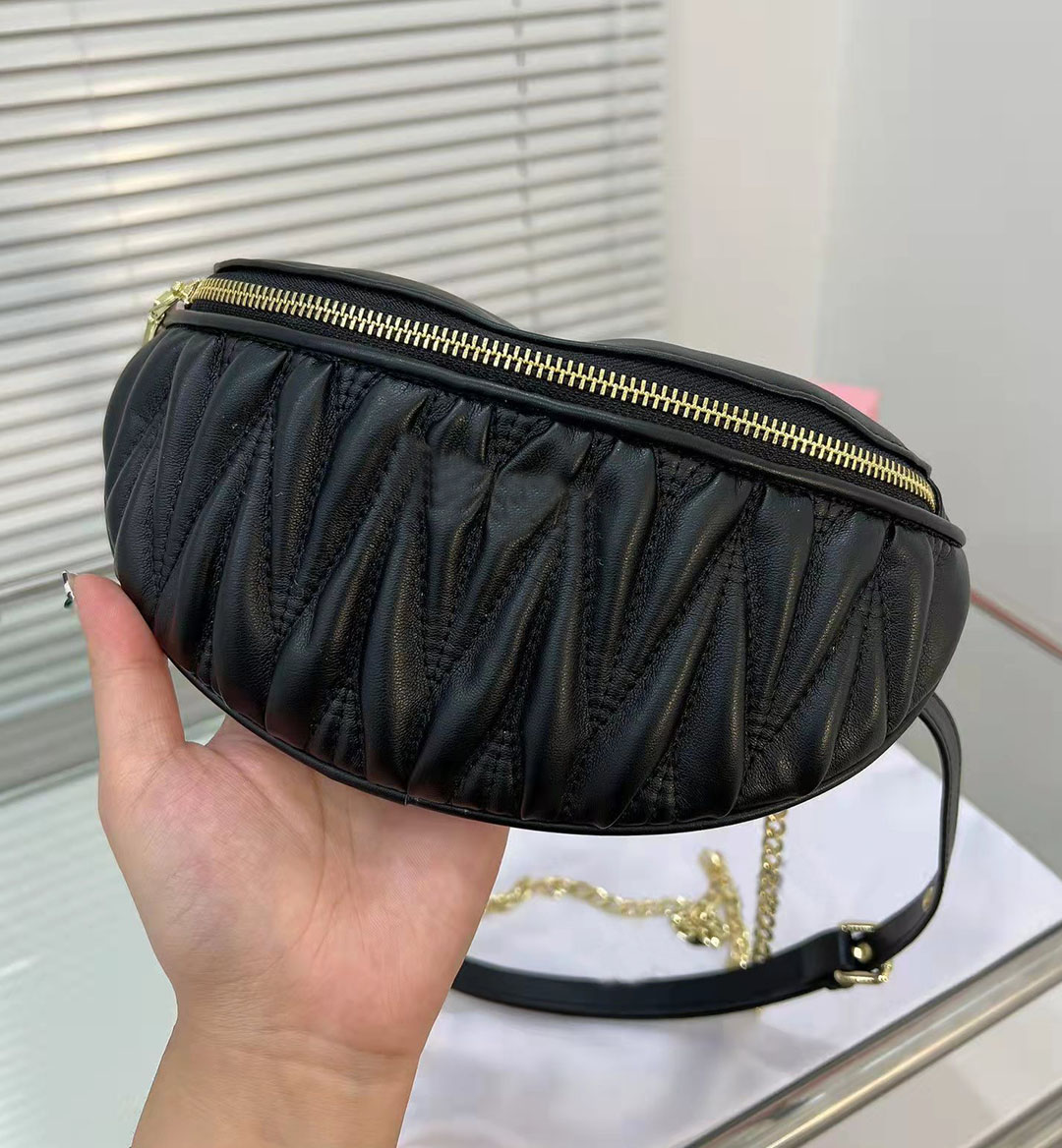 

Fashion luxury high-quality ladies waist bag top fabric 24X13CM designer brand, Pink