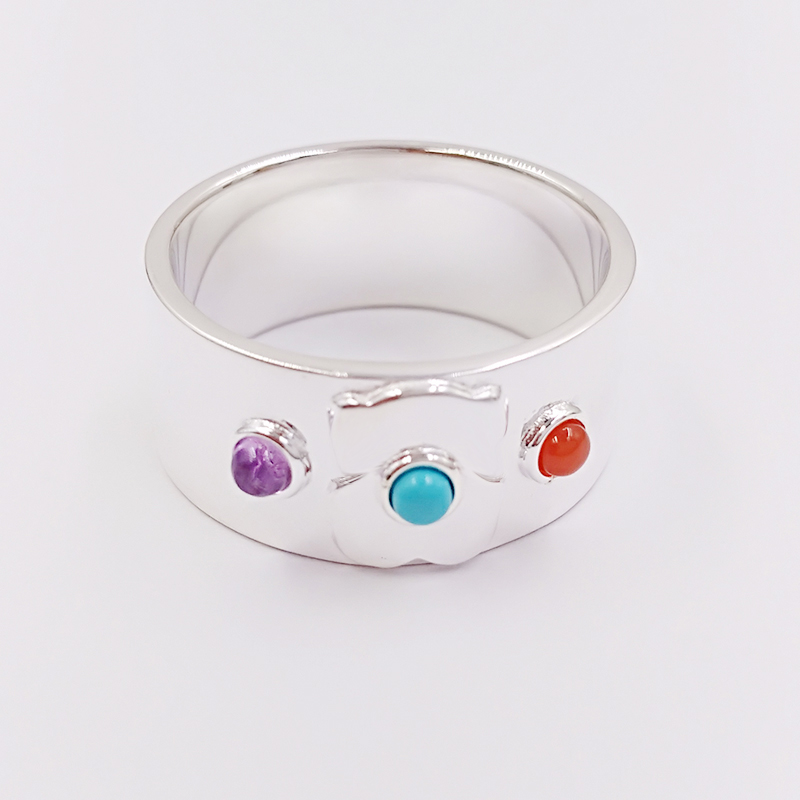 

Super Power Ring With Amethyst Ceramic And Rhodonite 925 Sterling Andy Jewel C812405620