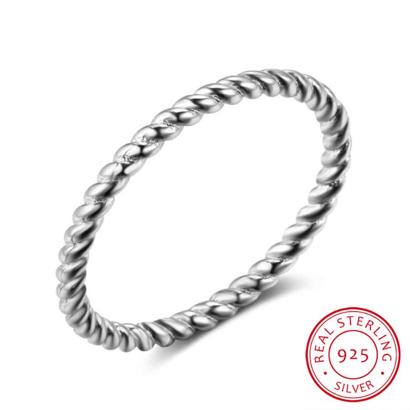 

Cluster Rings 925 Sterling Sliver For Women Rope Shape Wedding Trendy Silver Jewelry Engagement Anniversary Gift (RI102772)