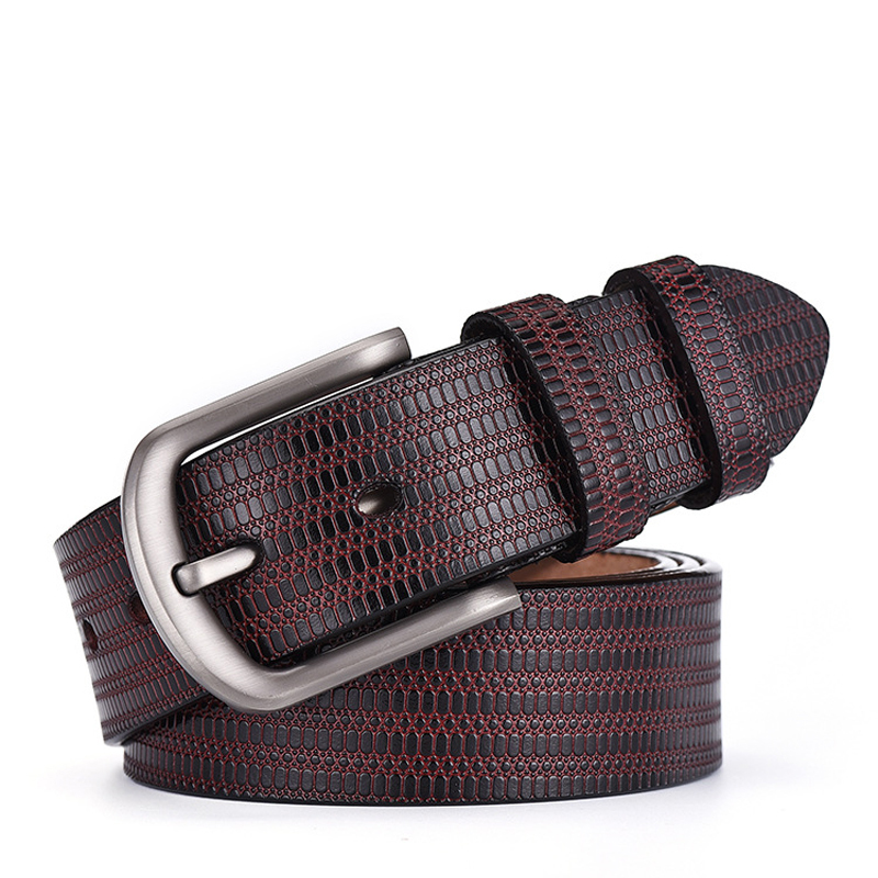 

2021 New Fashion Belt Men High Quality Male Business Genuine Leather Strap Famous Designe Brand Belts Classice Stripe Pin Buckle Leisure M5l, Black