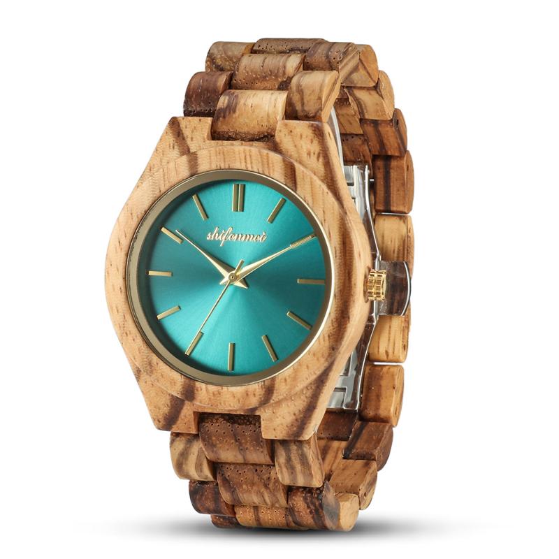

Wristwatches Drop 2021 Selling Wooden Women's Watch Classic Noble Green Face Quartz, Pink