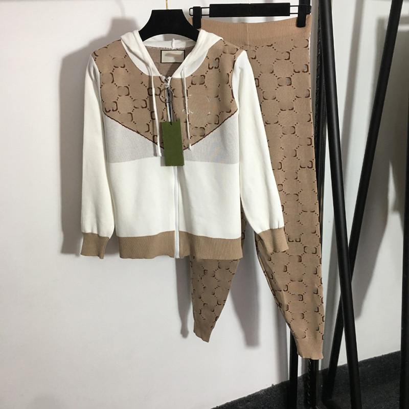 

creative patchwork women two piece pants 4 colors designer sport suit sets trendy letter couple tracksuit set, White