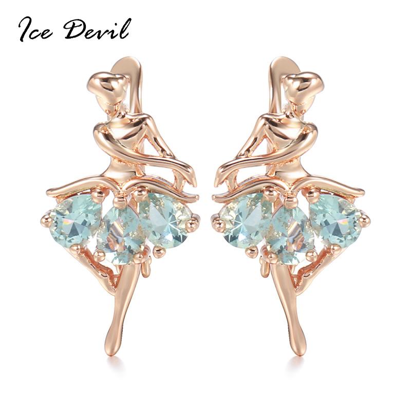 

Dangle & Chandelier KQ126 Korean Style Stylish Water Drop Blue Zircon Earrings Ins Trendy Cool Design Ballet Girl, Silver