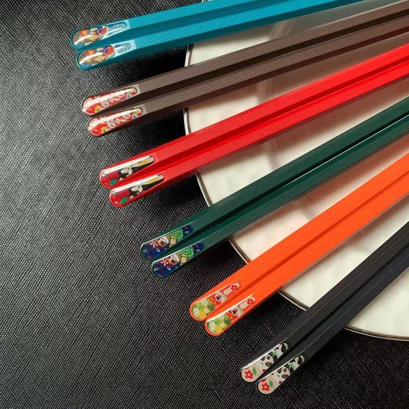 

Chopsticks 5 6Pairs Japanese Style Multicolor Pointed Sushi Rice Non-Slip Reusable Sticks Tableware Kitchen Accessories