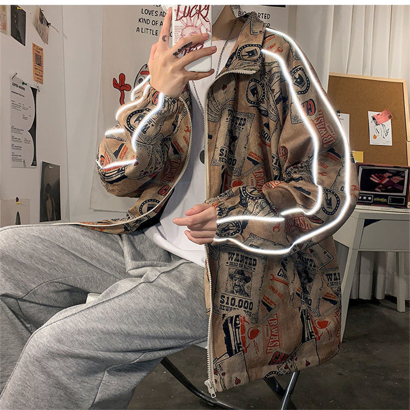 

2021 New Hip Hop Reflexivo Moletom Com Capuz Streetwear Masculino Japo Camisola Cardigan Tops Casual Engraado Primavera Outono Harajuku Punk