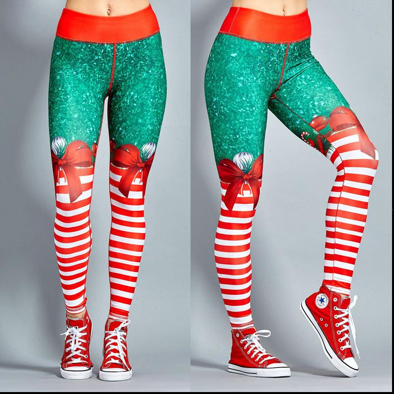 

2021 leggings women tayt Christmas Printing Leggings Put Hip Elastic High Waist Legging Breathable Merry Christmas Pants, Black