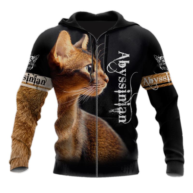 

Men' Hoodies & Sweatshirts Abyssinian Cat Pattern 3D Full Printed Men Zipper Hoodie Unisex Casual Harajuku Sweatshirt Autumn And Winter BLL