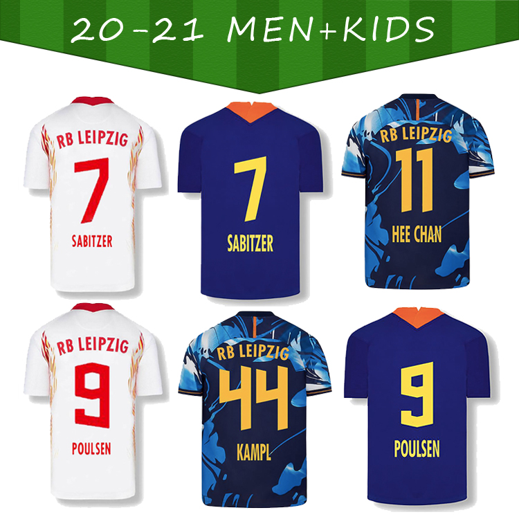 

2021 Bundesliga league Soccer Jerseys customized FORSBERG POULSEN SABITZER KLOSTERMA ADAMS NKUNKU HALSTENBER WERNER Man + Kids Kit Football Shirt, Black;yellow