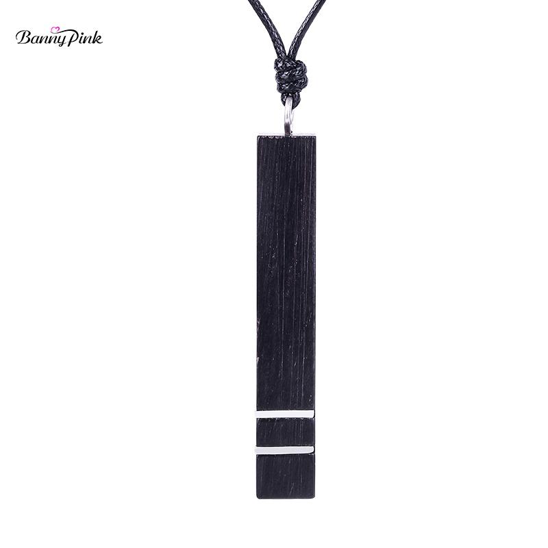 

Pendant Necklaces Banny Pink Chunky Rectangle Wood Necklace For Women Elegant Long Chain Fashion Jewelry Colliers Colar