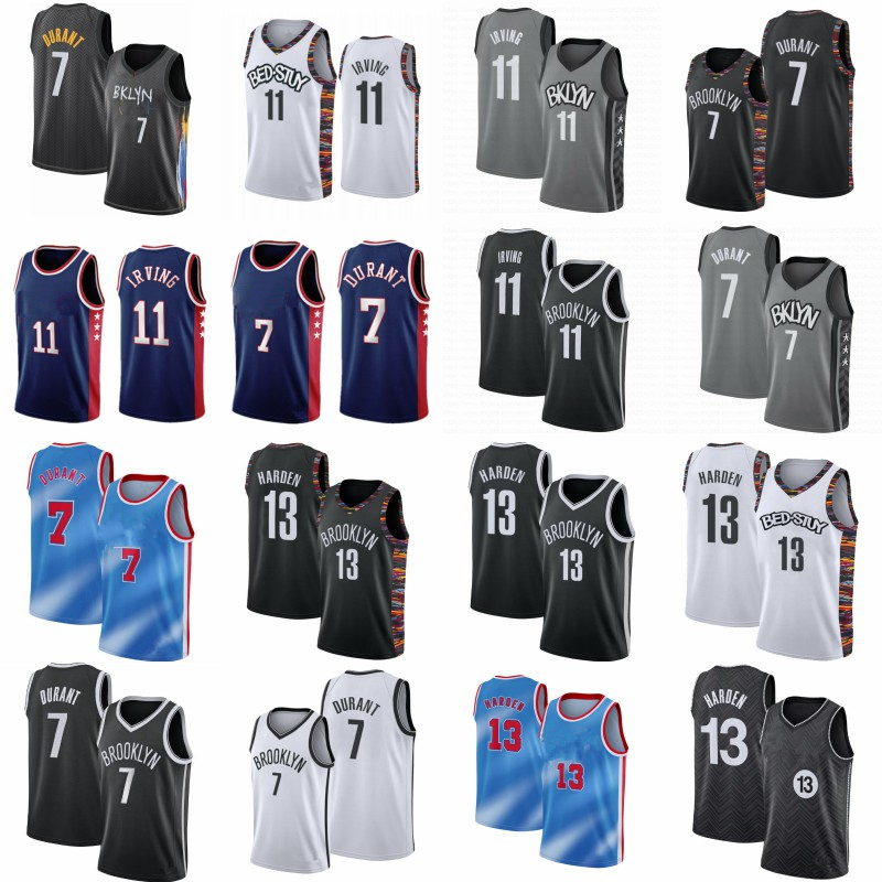 

75TH years Basketball Jerseys James 13 Harden brooklyns Kyrie #11 Kevin net 7 Durant Jersey Irving Top Black Blue White Edition Shirts stitched, My store(lzyhome)