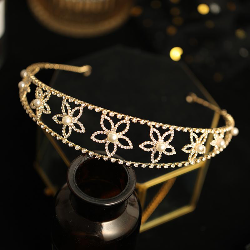 

Hair Clips & Barrettes Pearl Rhinestone Gold Hairband Bridal Headband Wedding Wearing Jewelry Accessories Birthday Party