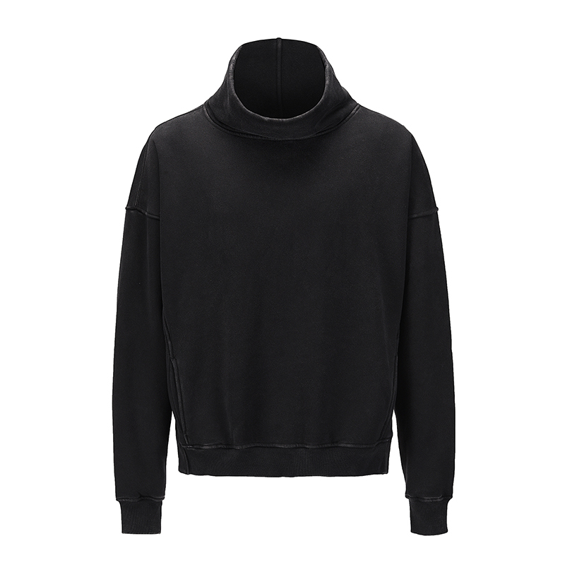

2021 New Harajuku Streetwear Retro Turtleneck Solid Sweatshirt Men and Women Stranger Things Oversize Hoodies Pullover Baggy Hoody Lh3z, Black