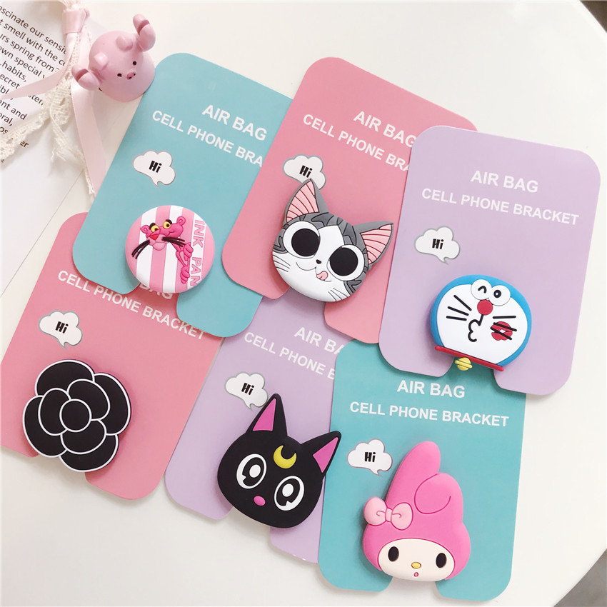 

Cartoon Ainimal Mounts Designer Silicone Air Bag Cell Phone Bracket Stand Holder Finger Grip Mounts for Phones ZJ009, Mixed color