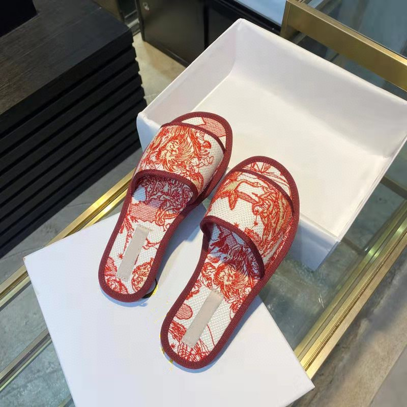 

Women mens slides flip flops Leather Women sandal with Double Metal Black White Brown slippers Summer Beach Sandals with BOX