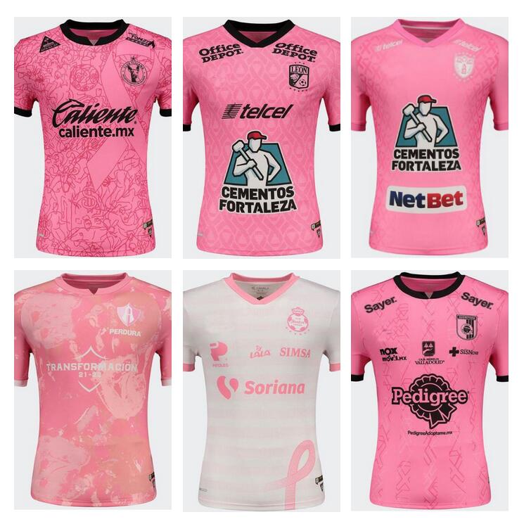

Santos Laguna jerseys Fútbol Octubre Rosa 2021 Querétaro Pachuca Xolos Tijuana León soccer jersey 2022 pink football shirts leon uniforms, 21/22