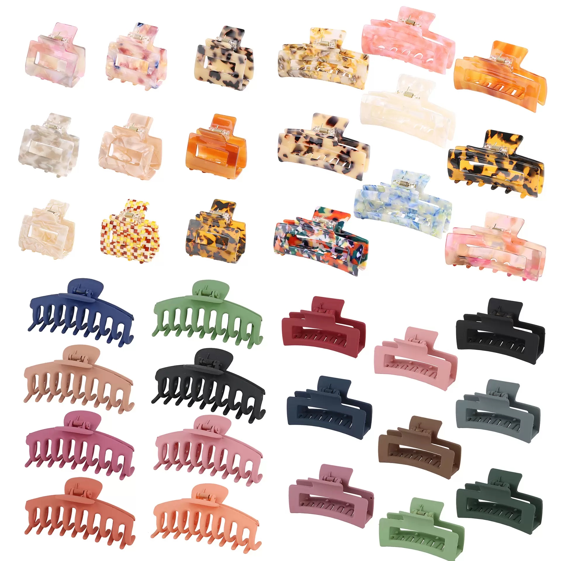 

Frosted Acrylic Bath Claw Clip Large Hairpin Makeup Headdrs Hair Ornament, Mixed colors