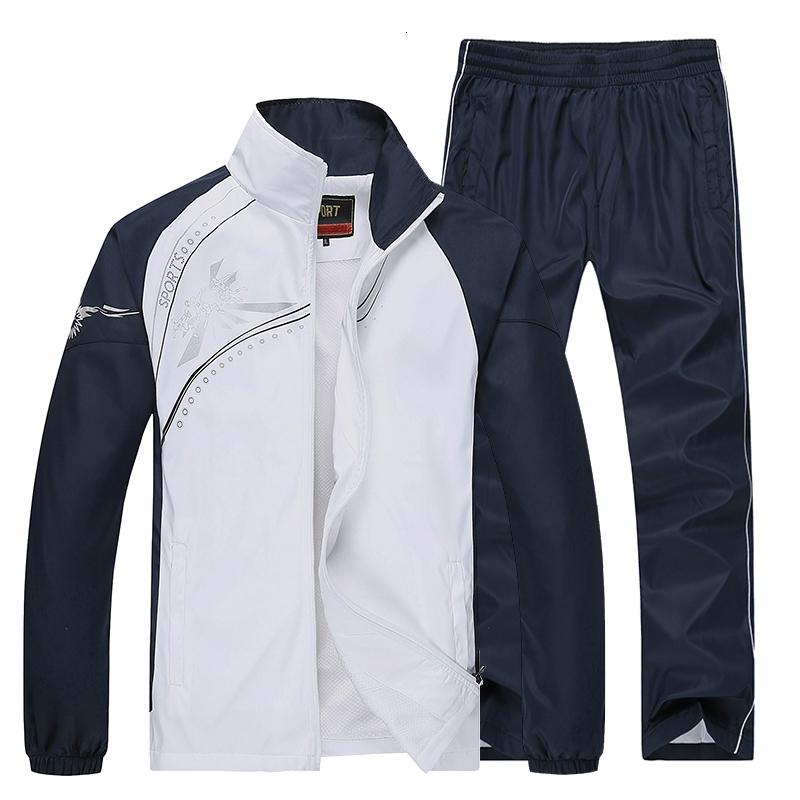 

2021 New Fashion Outwear 5 Color Tracksuit Sweatshirt Spring Autumn Men Clothsuit Plus Size -5xl Frwl, Grey