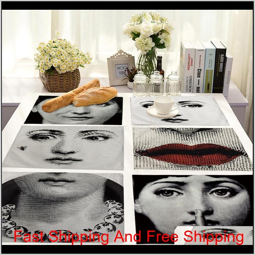 

Fornasetti Table Mat Cotton Linen Art Insulation Western Food Mat Vintage Fornasetti Art Master Coffee Mats Kitchen Accessories 4Anai Ynpun