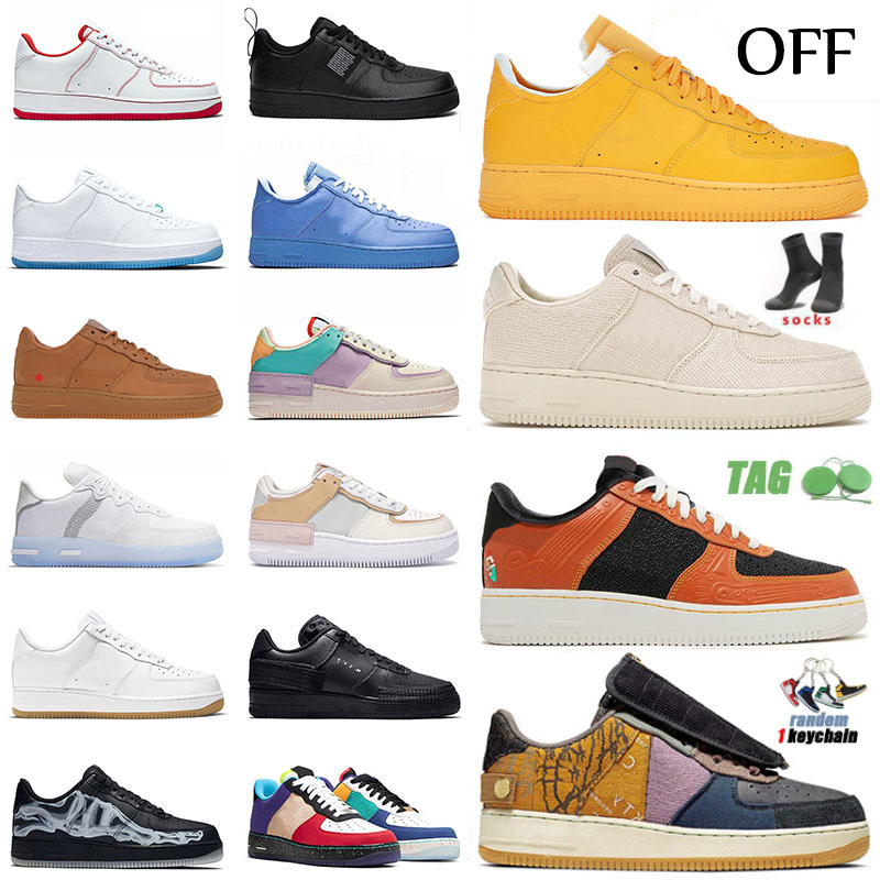 

Top Quality 1 One Low Mens Womens Designer Basketball Shoes Siempre Familia 1S White Off Gum Running Uv Reactive Sports Sneakers Trainers Mca Golden Halloween, C16 36-45