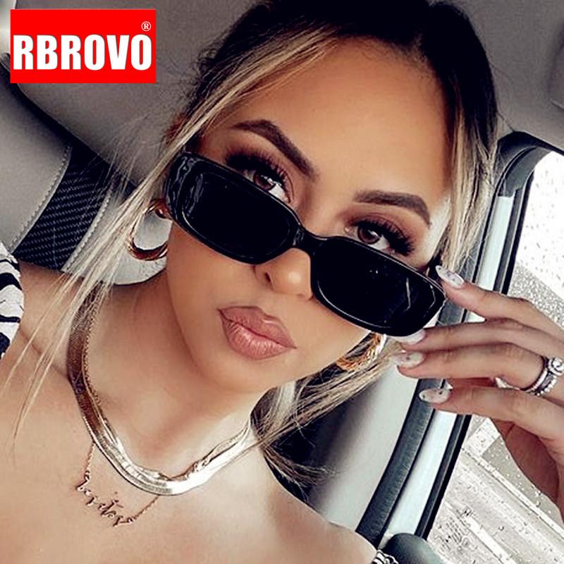 

rbrovo 2021 rectangle sunglasse women vintage glasses women/men square retro eyeglasses women gafas de sol hombre, White;black
