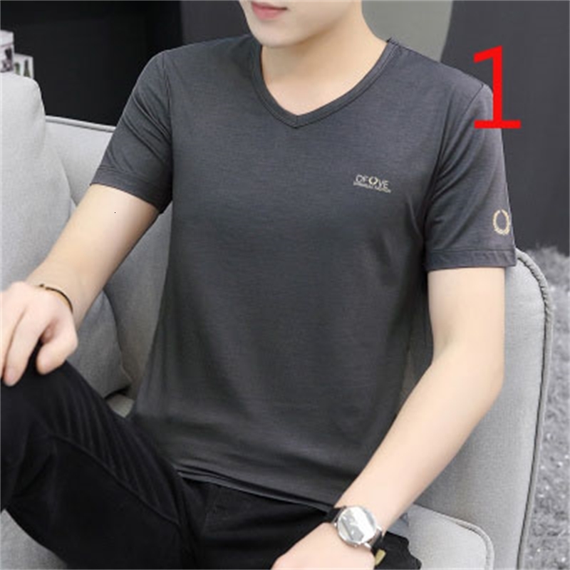 

2021 Men's Casual Short-sleeved White t Tide Loose T-shirt Printing New Luminous 2360