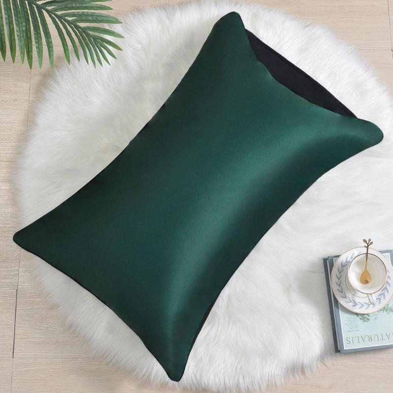 

Pillow Case Silk Pillowcase 50x70CM 2PCS ArtificialÂ Silk Satin Covers For Bedding Room Solid Color Poszewki Na Poduszki