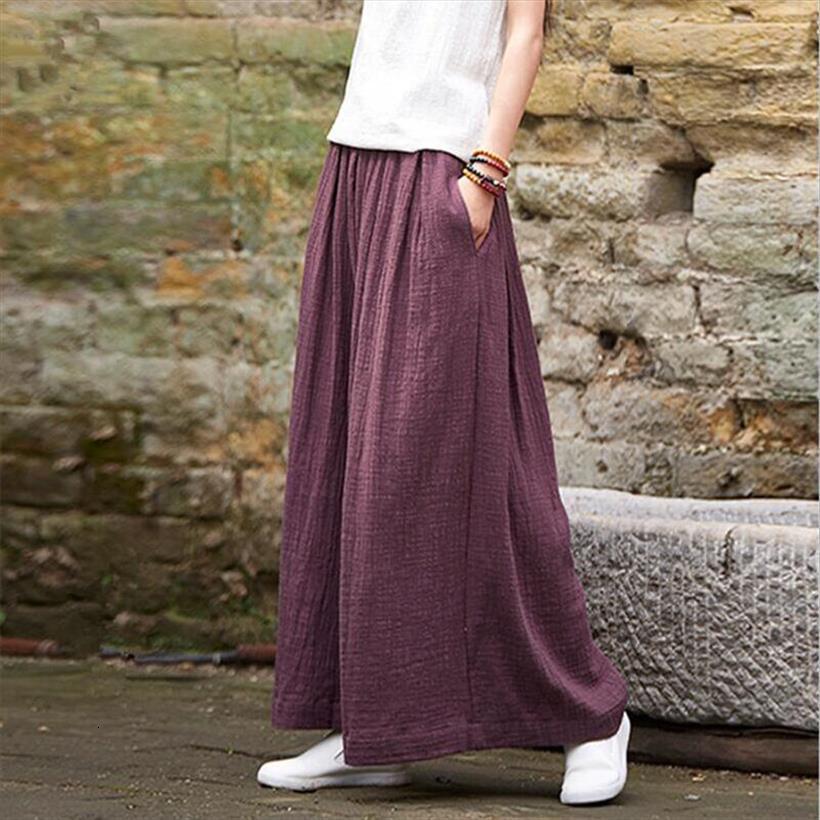 

spring summer fashion cotton women capri wide leg plus size loose casual yards trouser 5xl 6xl, Black;white