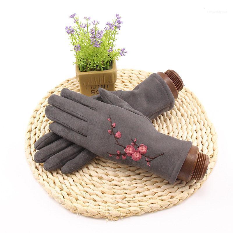 

Five Fingers Gloves Hair Suede Women Winter Plus Velvet Multifunctional Touch Screen Warm Cycling B151