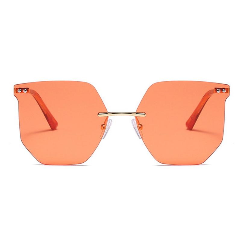 

Sunglasses Square Women Frameless Gradient Sun Glasses Women/Men Brand Designer Retro Pink FML