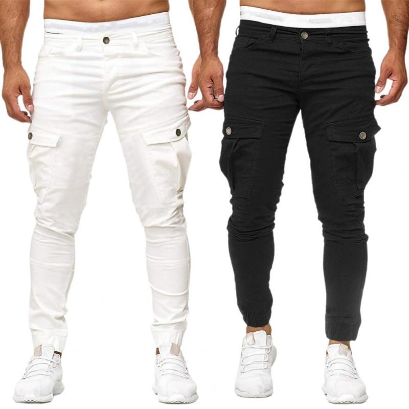 

Men's Pants Casual Cargo Zipper Button Placket Comfortable Simple Men Leisure Long, Black