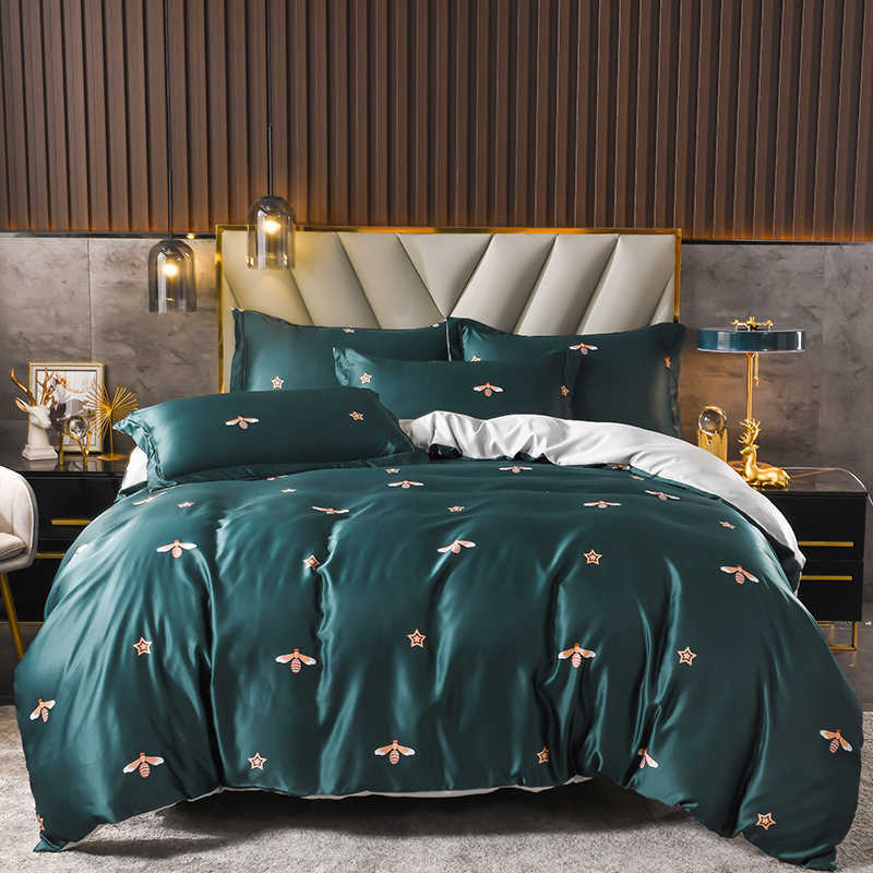 

New washed silk ice four piece set summer single double quilt cover bedding group purchase