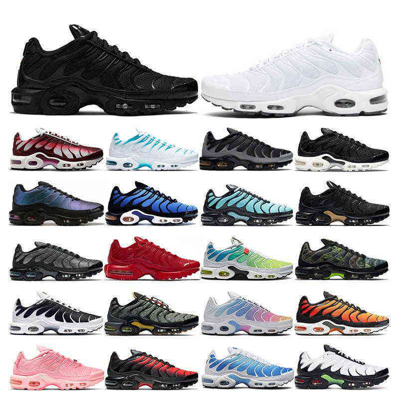 

tn plus running shoes mens black White Sustainable Neon Green Hyper Pastel blue Burgundy Oreo women Breathable sneakers trainers outdoor, Color_37 40-46